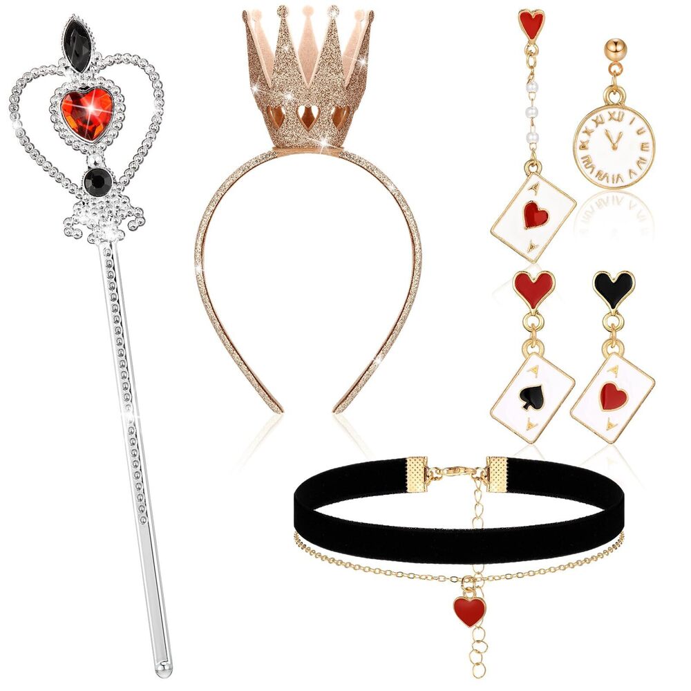 8743 5 Pcs Halloween Queen Costume Accessoriess Crown Choker